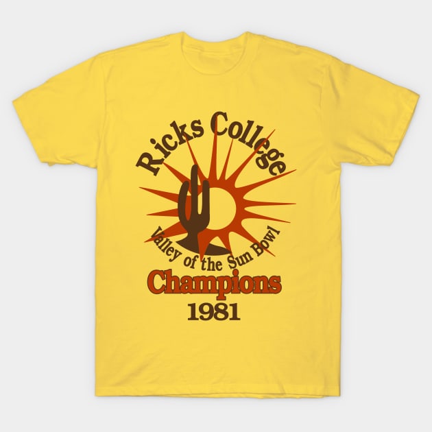 Napoleon Dynamite Ricks College Champions T-Shirt by darklordpug